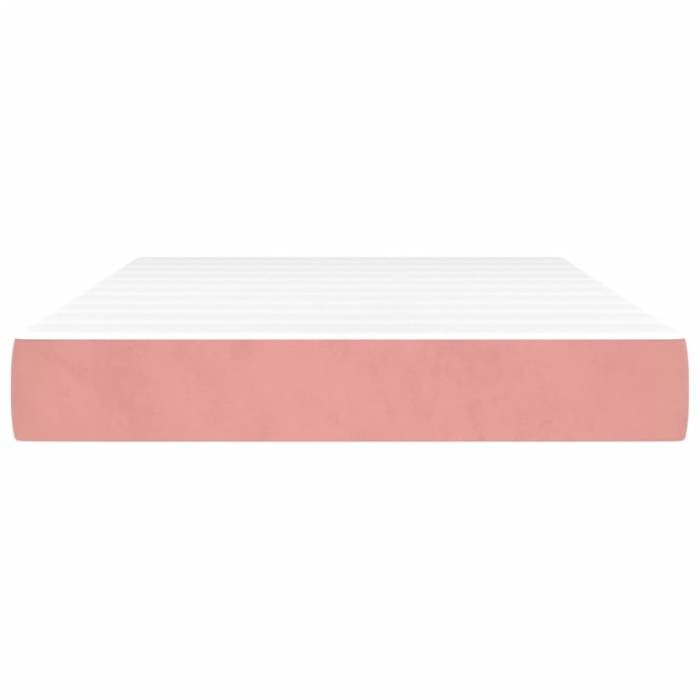 VidaXL Matelas de lit à ressorts ensachés rose 120x220 cm epaisseur 20 cm velours,matelas,matelas de lit,matelas à sommier tapissier