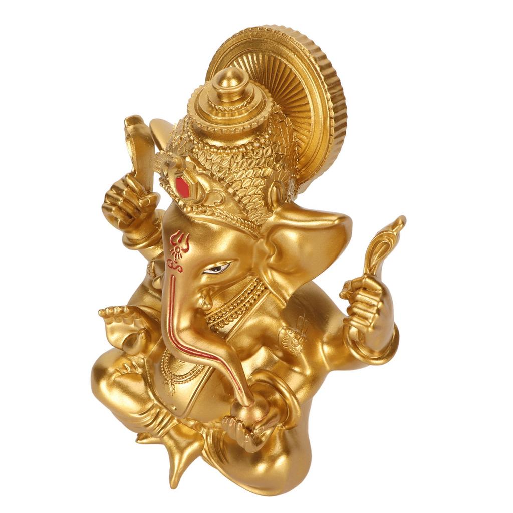 Indian Ganesha Statue Elephant Hindu God Sculpture Resin Decorative Indian Elephant God Ornament for Home Garden