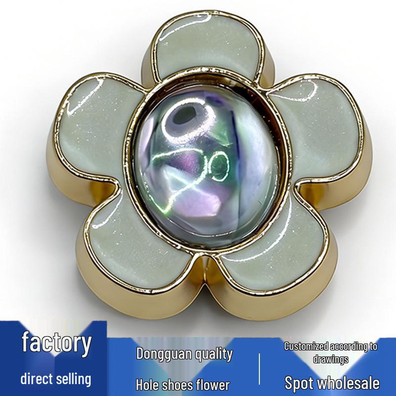 Metal Pearl Shoe Flower Buckle Decorations