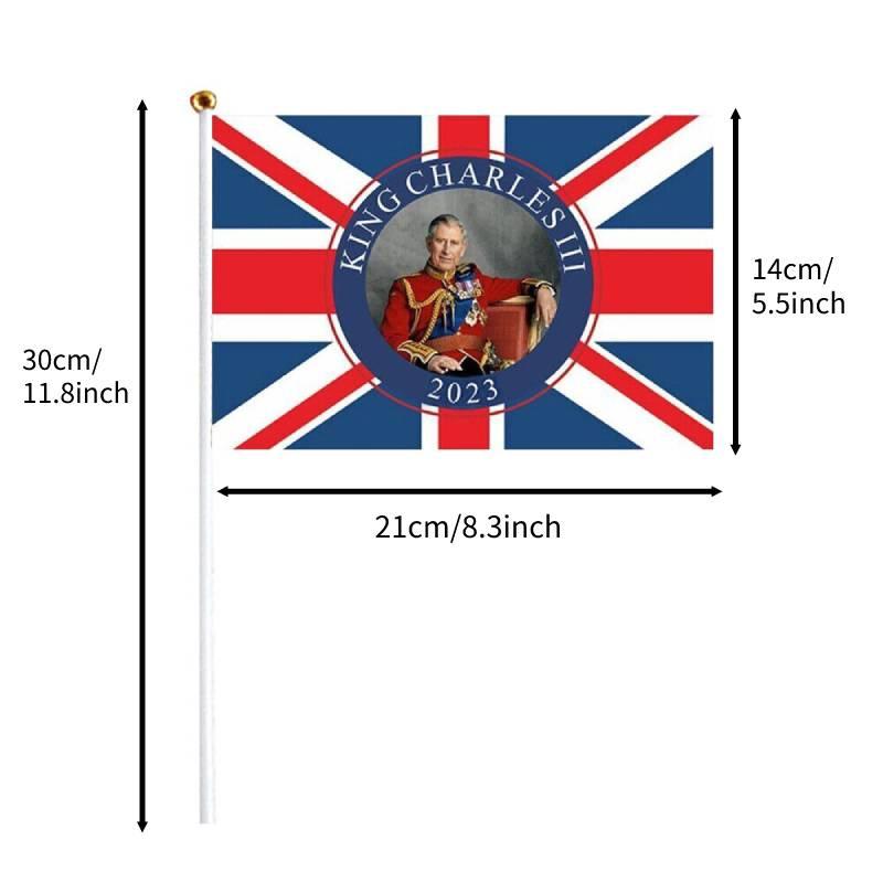 

Цифровая термотрансферная печать Королевский флаг Король Карл III Прочный для вечеринки