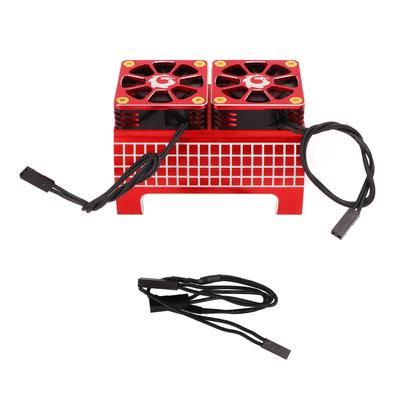 RC Motor Doppelkühlventilator Kühlkörper Aluminiumlegierung 5 bis 7,4V 1 5 RC Zubehör für Traxxas Rot