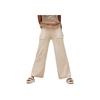 Solid Color Elastic Waist Straight Leg Casual Pants Women Bottoms Beige 1167375-SAN