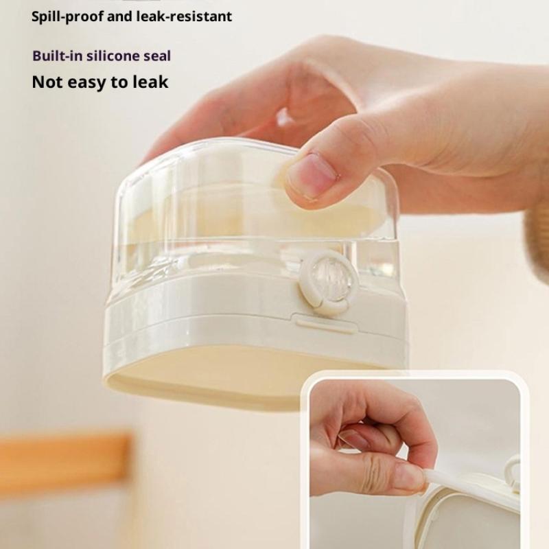 Aynalı Kapaklı 2'si 1 Arada Çok Katmanlı Protez Tutucu Kılıfı Temizlik Saklama Kutusu Temizlik Fırçası ile Sızdırmaz Ağız Ortodontik Kutusu