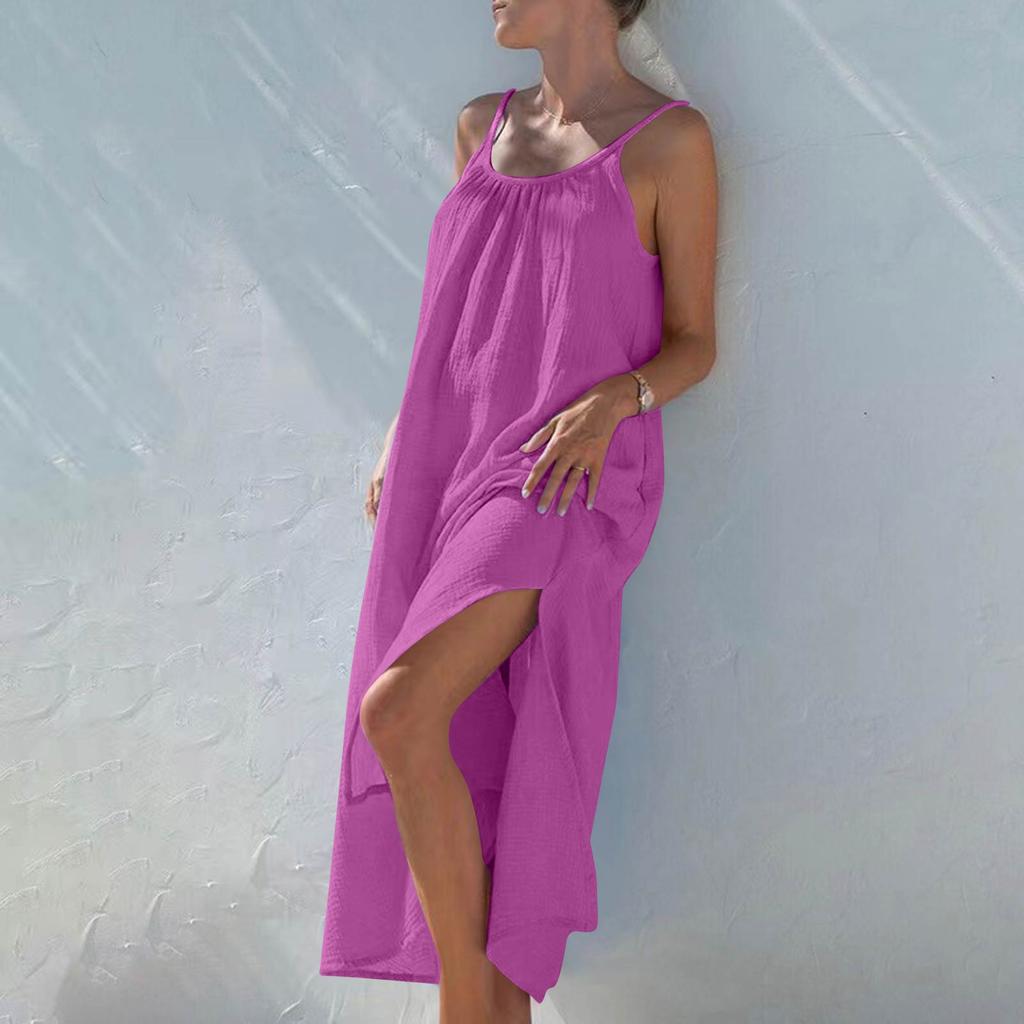 Women's  Backless Dress With Adjustable Straps Backless Casual Dress