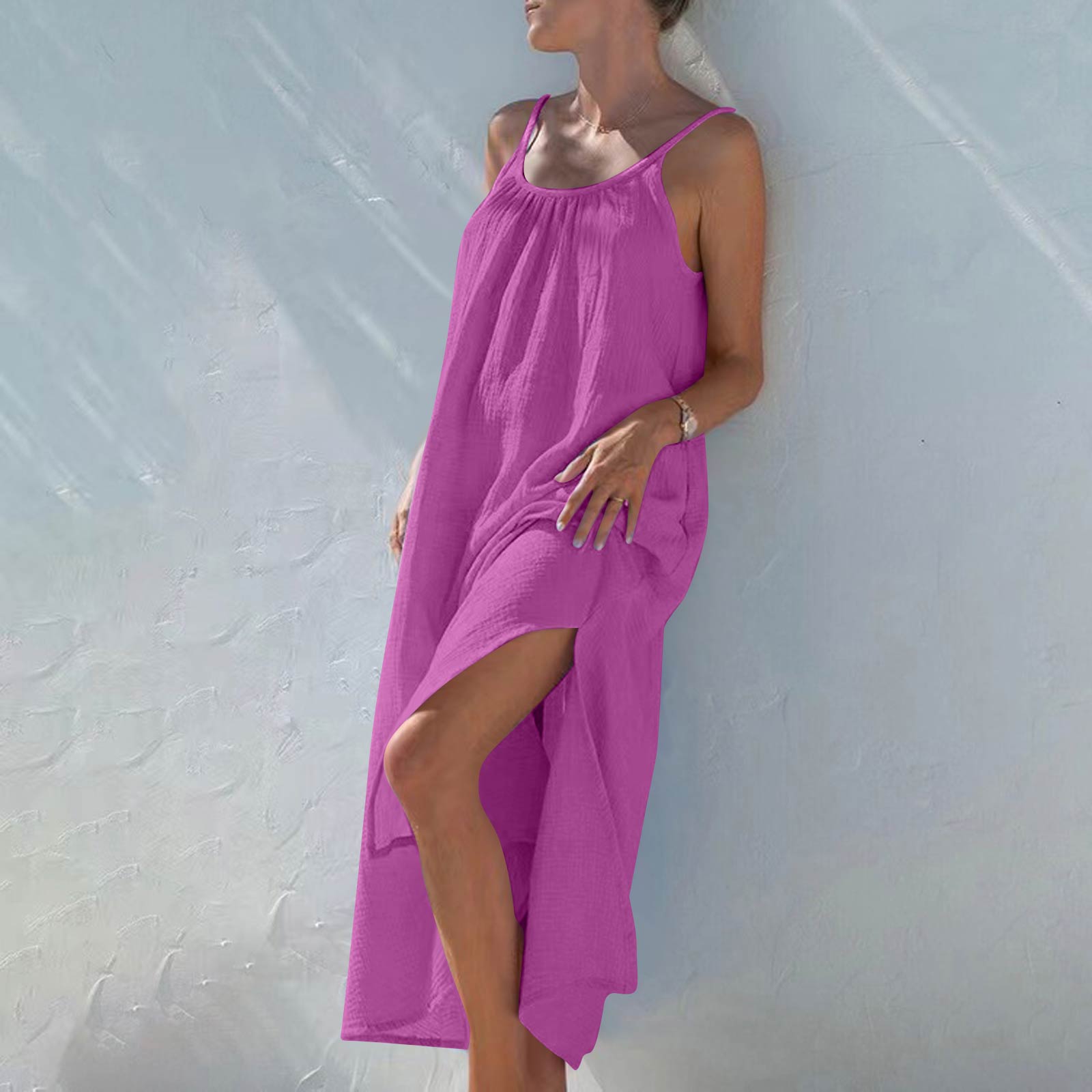 Женское платье с открытой спиной и регулируемыми бретелями, повседневное платье с открытой спиной M