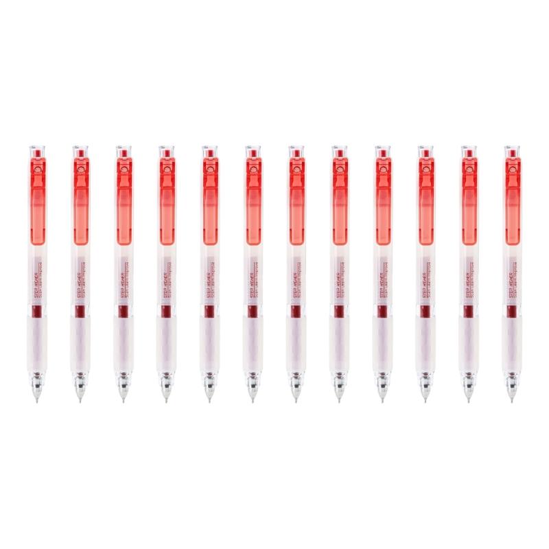 

12Pcs Noise Free Retractable Gel Pen Fast Dry Ink Non Smudge Writing Pen Comfortable Handle For Students Professional красный