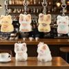 Kawaii Plush Cute Cat Keychain Flocking Animal Pendant Phone Lanyard Hanging Keycord Charm Key Chains DIY Accessories Girl Gifts