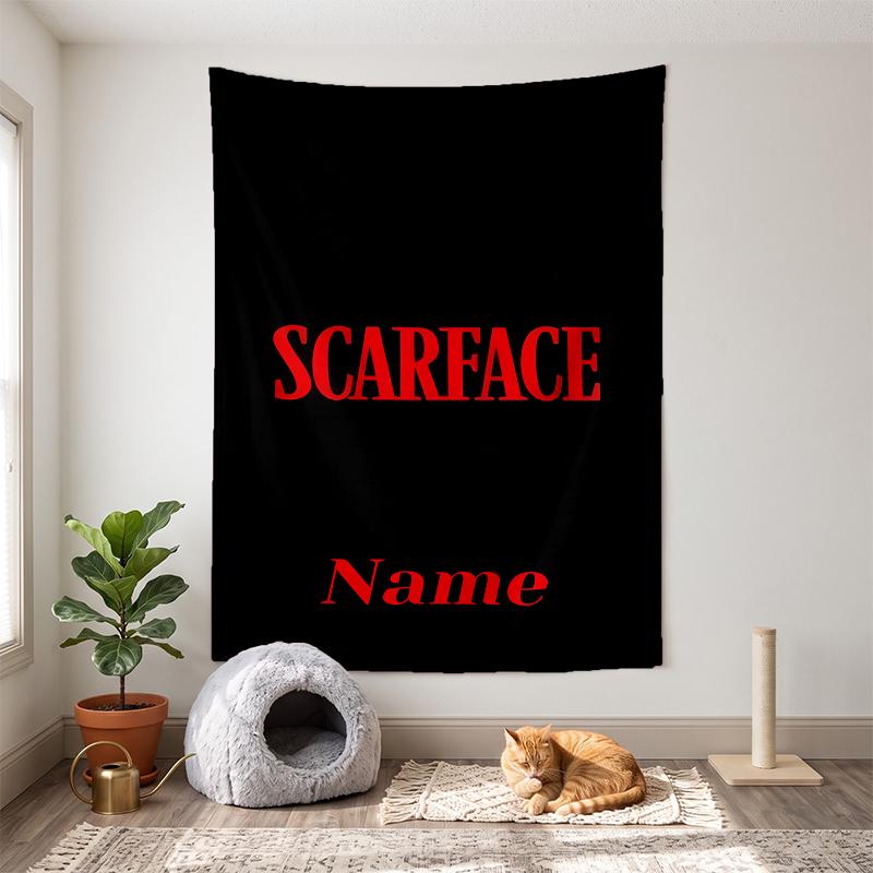 scarface (1) Customizable name decorative wall tapestry ideal choice for wall decor in bedrooms living rooms dorms and home