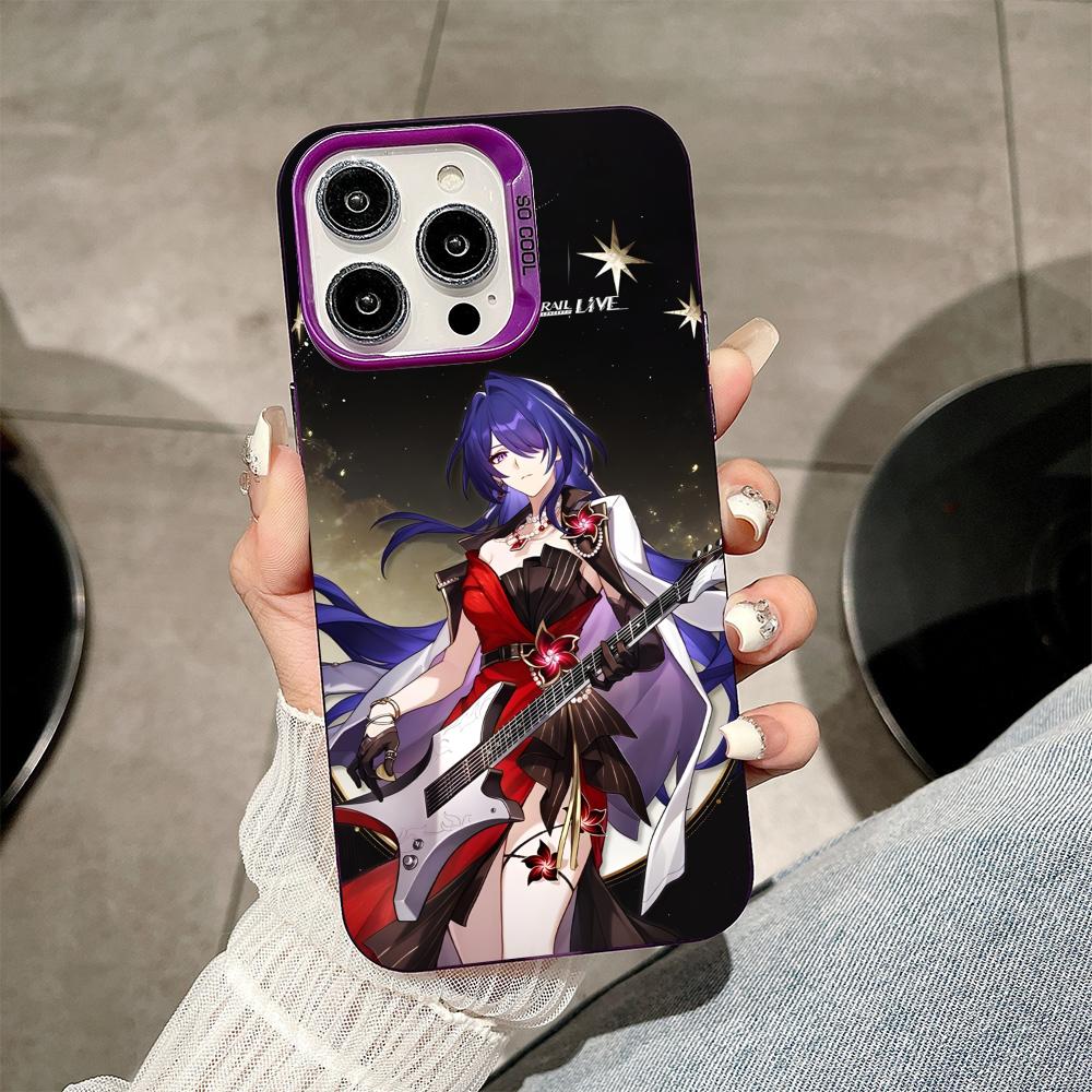 

HSR Acheron Purple Translucent Mobile Phone Case for iPhone 17 16 15 14 13 12 11 X XR XS Air Pro Max Plus Colorful Cover iPhone 16 Pro Max