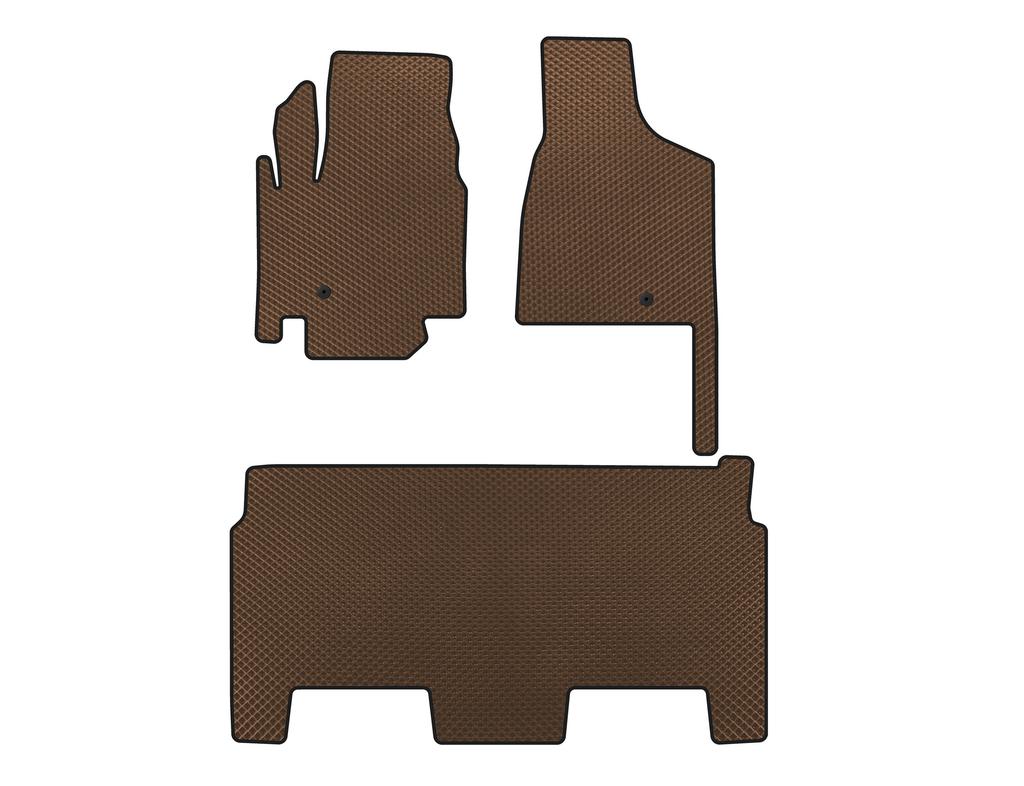 EVA Mats (2008-2020, 8-seater/SXT Trim, Brown) for Dodge Grand Caravan V