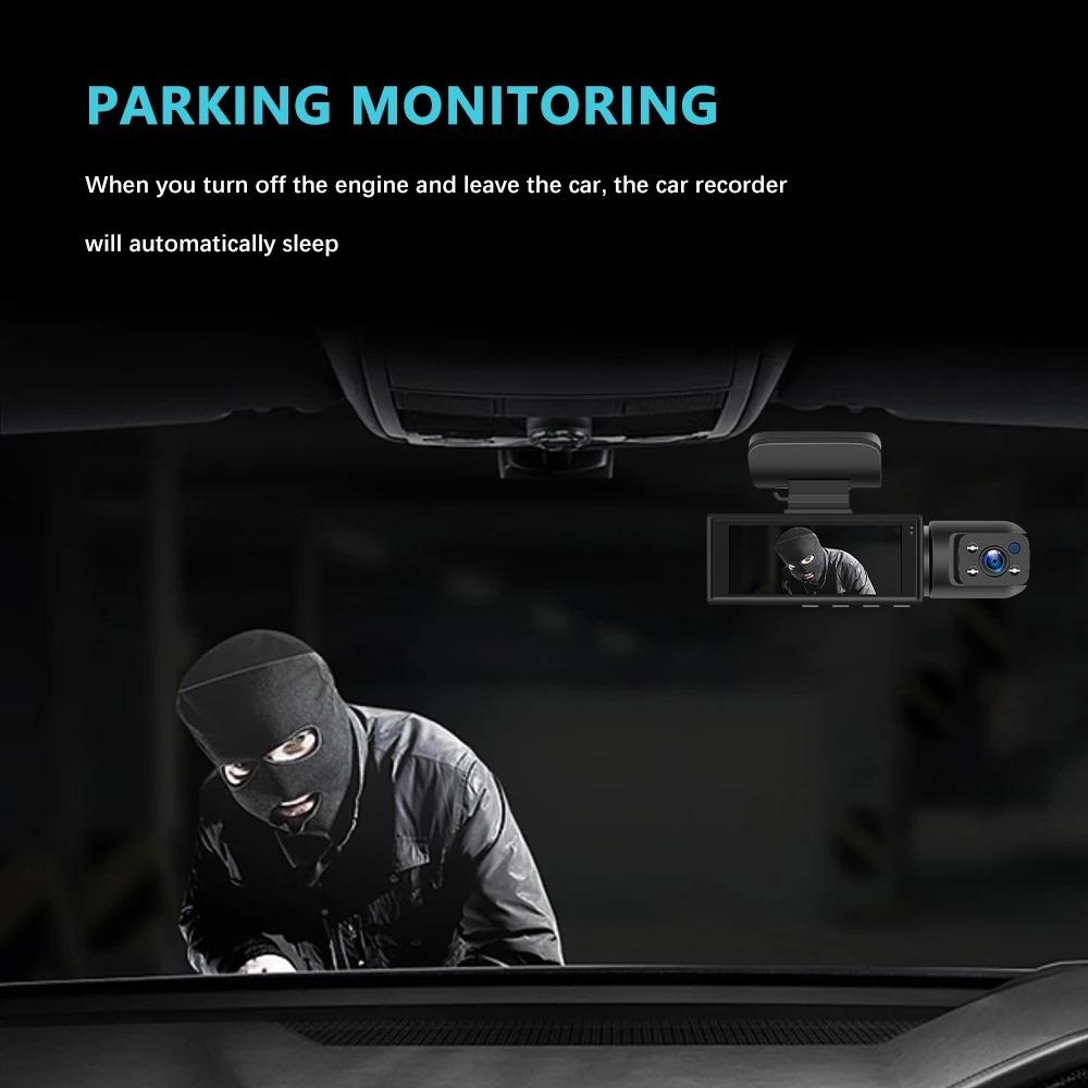 Grabadora de conducción de doble lente 1080 HD de 3,16 pulgadas, cámara DVR para automóvil, grabadora de video de conducción de automóvil, grabación en bucle de visión trasera, visión nocturna HD