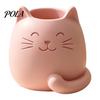 Smooth Surface Pen Holder Holder, Cartoon Cat Shape Desk Organizer, Decorative Themed Office Supplies Stationery for Pencils Gel Pens Makeup