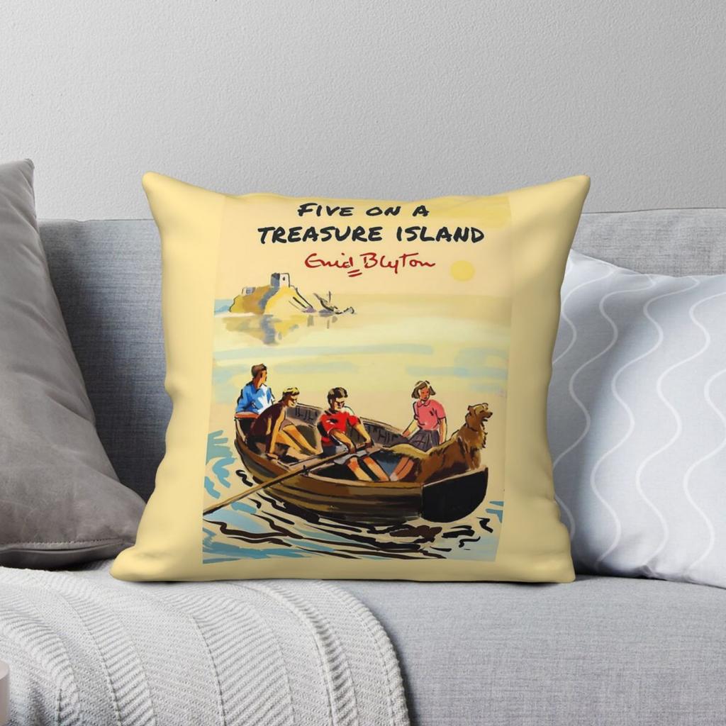 The Famous Five By Enid Blyton Pillowcase Polyester Linen Velvet Printed Zip Decor Sofa Seater Cushion Case