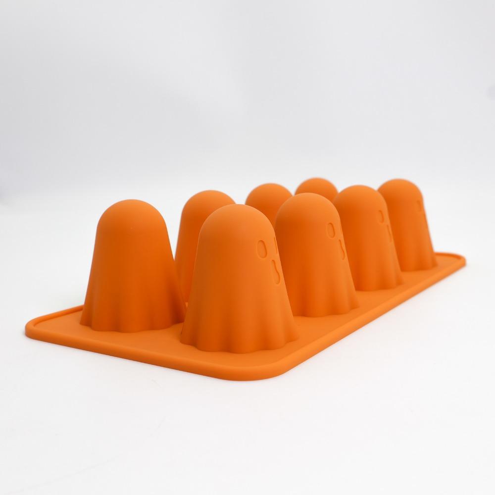 Reusable Ghost Jello Mold Orange Ghost Baking Mold Silicone Chocolate Mold  for Gummy Candy