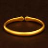 Carved Pattern Metal Opening Bangle Baby Armlet Frosted Golden Wrist Jewelry  for Gifts