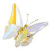 Transparent Crystal Butterfly Statue Shimmering Finish Color Butterfly Butterfly Ornaments Intricate Design Glass Base