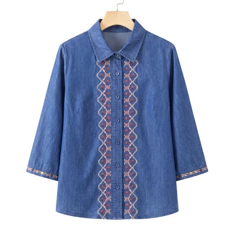 Women's Pure Cotton 3/4 Sleeve Shirt