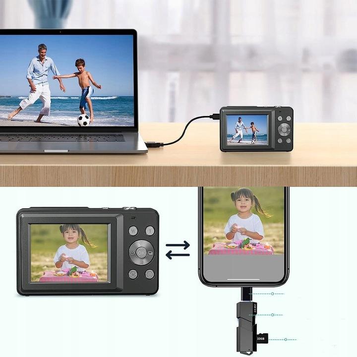 Mini Kamera Cyfrowa 44Mp Zoom Cyfrowy 16X Fhd 1080P Przenośna Kamera