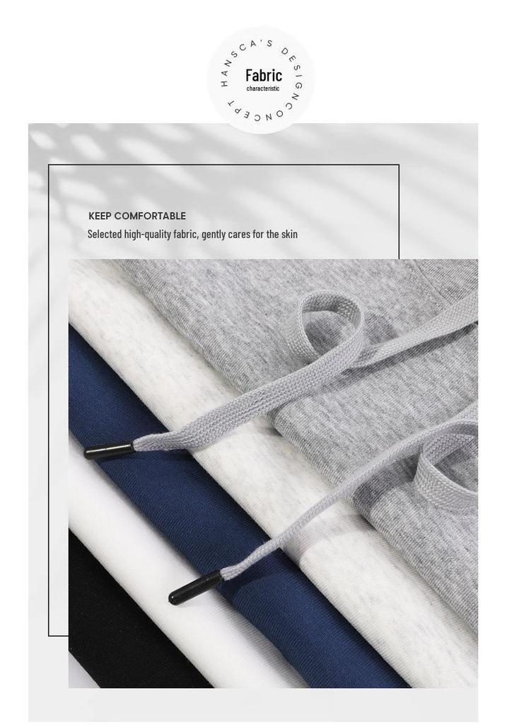 Ensemble sweat à capuche en coton couleur unie 320g pour unisexe - Ensemble décontracté polyvalent à capuche disponible
