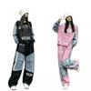 Womens American Style Denim Tracksuit Loose Letter Print Hoodie Cargo Pants Hip Hop Streetwear