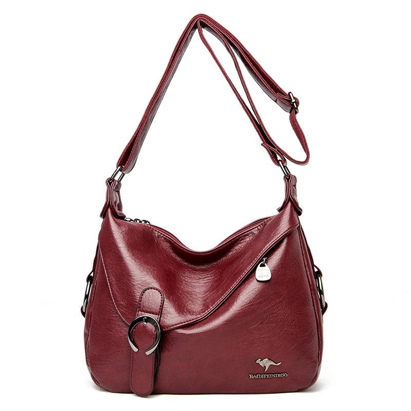 Yiran Jewelry Ring Retro Lock Design Schoudertas voor Dames Street Fashion Grote Capaciteit Dames Crossbody Tas brown