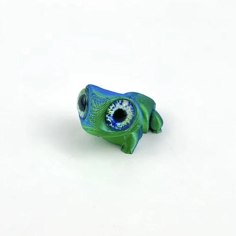 3D Printing Cute Big-eyed Frog Figurines Toy Home Decorations Joints Movable Realistic Eyes Mini Frog Animal Toy Children Gifts