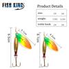 FISH KING Spinner Isca Long Cast 18g 24g Colher Iscas Pike Metal Isca De Pesca Baixo Isca Dura Con Ganci