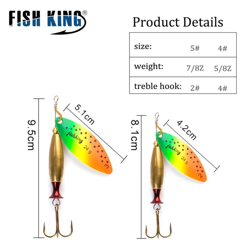FISH KING Spinner Isca Long Cast 18g 24g Colher Iscas Pike Metal Isca De Pesca Baixo Isca Dura Con Ganci
