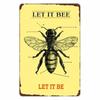 Vintage Bee Kind Funny Poster Honeybee Happy Retro Metal Sign Home Outdoor Wall BeeKeeper Slogans Art Tin Plate Decoration