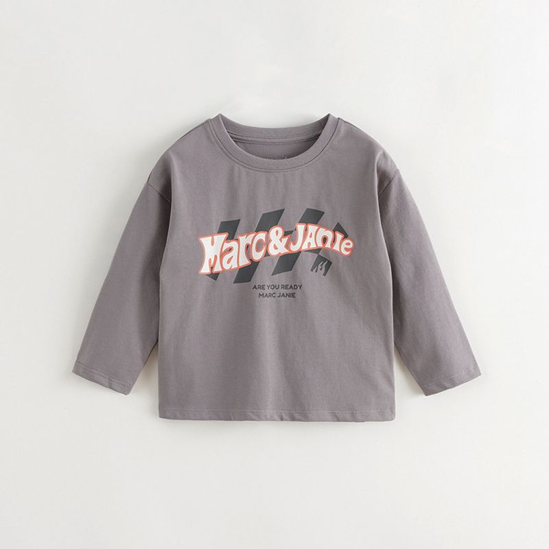 [Discount] Mark Jenny Functional Racing Boys  Pure Cotton Long-Sleeve T-Shirt Children s Top 2026 Spring Collection 241003 Rock Ash 140