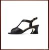 Summer New Fish Mouth Breathable Hollow Coarse Heel Comfortable Versatile Sandals Middle Heel Soft soled Women's Shoes