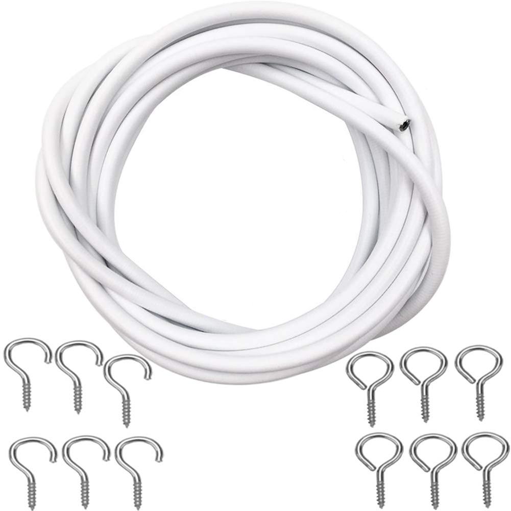 

Комплект из 5-метрового белого шнура для подвешивания штор с 6 парами крючков и петель для карнизов для штор белый