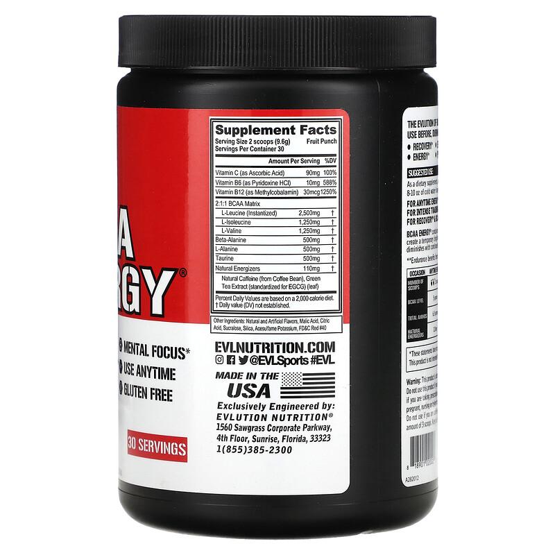 BCAA Energy®, Fruit Punch, 10.16 Oz (288 G)