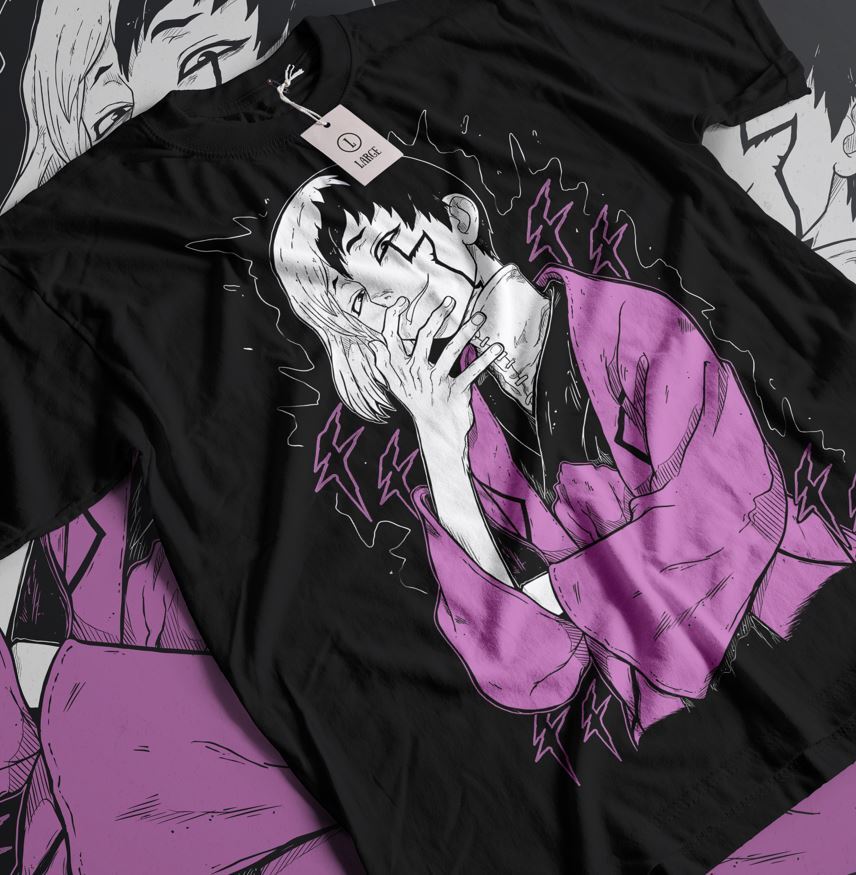 

Gen Asagiri T-Shirt Dr.Stone Ryusui Senku Asagiri Seiyuu Black Shirt All Size M