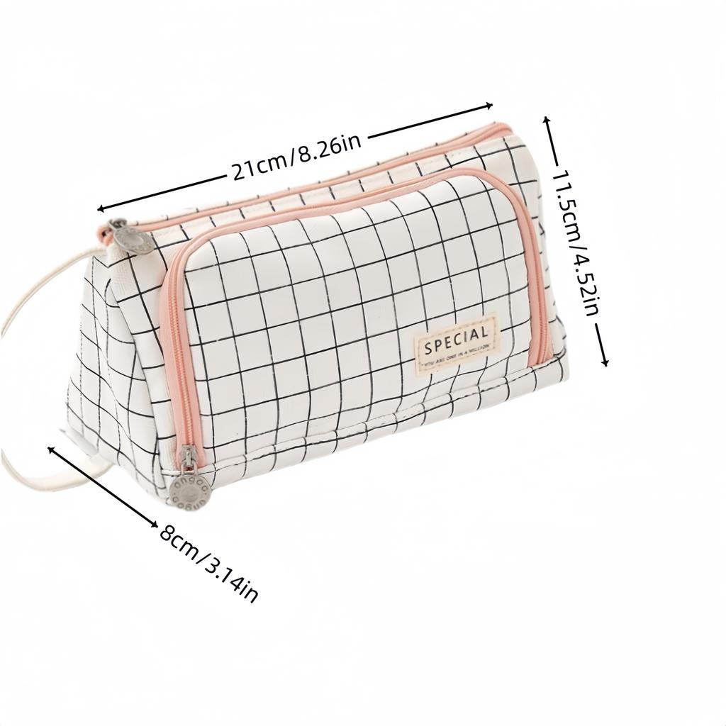 Estojo Triangular de Lona, Grande Capacidade Portátil Estojo de Lápis Organizador de Artigos de Papelaria para Estudantes Saco de Armazenamento