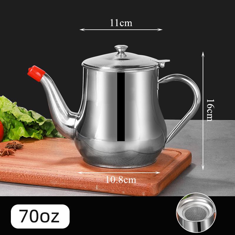 

Новый дозатор для масла из нержавеющей стали, герметичный горшок для приправ, сито для остатков уксуса, контейнер для соуса для кухни и дома