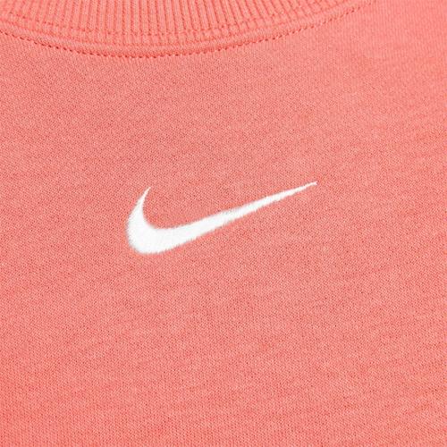 Nike logo pullover crewneck long-sleeve sweatshirt for women in pink