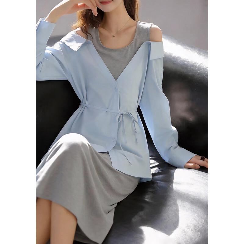 

Demana UV Protection Faux Two-Piece Patchwork Dress S