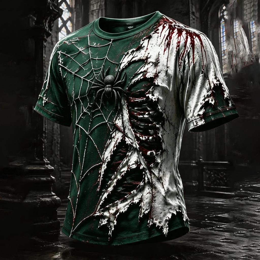 Men's Halloween Print Neck T-Shirt