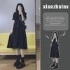 Maternity Knee-Length Black Summer Dress: Fashionable and Loose with a Chic, Slim Look