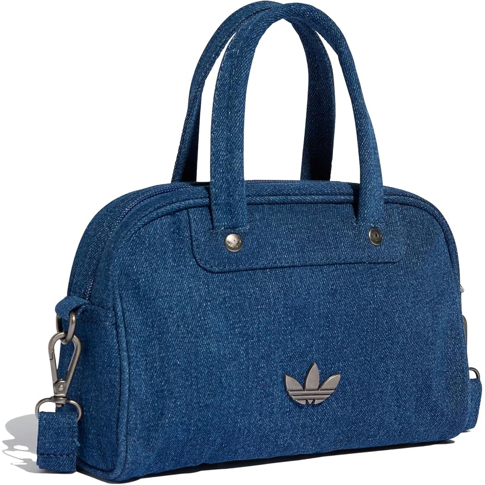 Adidas Adicolor Mini Bowling Denim Shoulder Bag, Navy, NS, Classic.