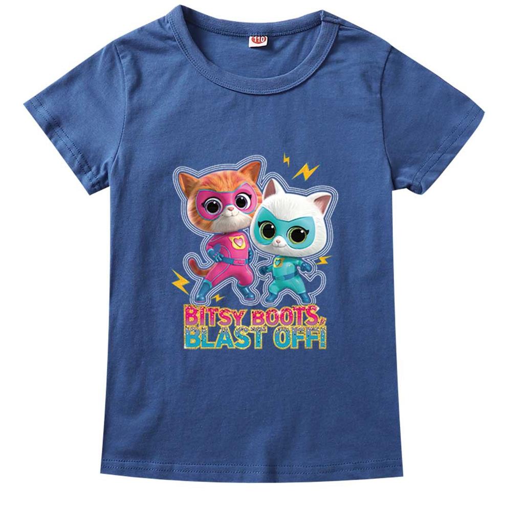 Game Super Cat Costume Kids SuperKitties T Shirt Baby Girls Summer Clothes Toddler Boys Cotton Tshirt Children Short Sleeve Tops