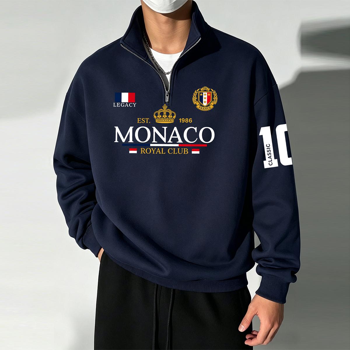 

Men s Quarter-Zip Sweatshirt, Men s Fleece Sweatshirt, Versatile Casual Stand-Up Collar Sweatshirt for Commuting XXL темно-синього кольору