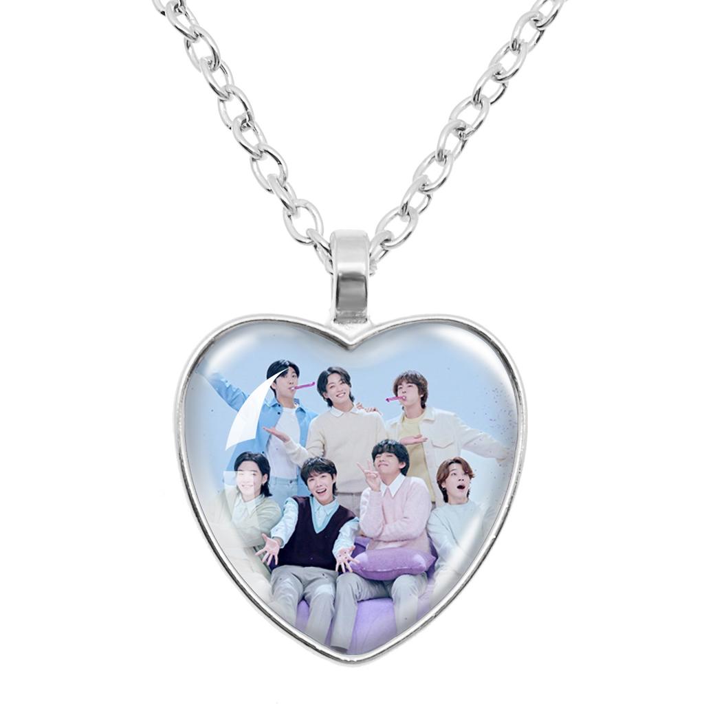 BTS Heart-shaped Necklace, BTS Pendant, Jewelry, K-pop ARMY Fan Gift.