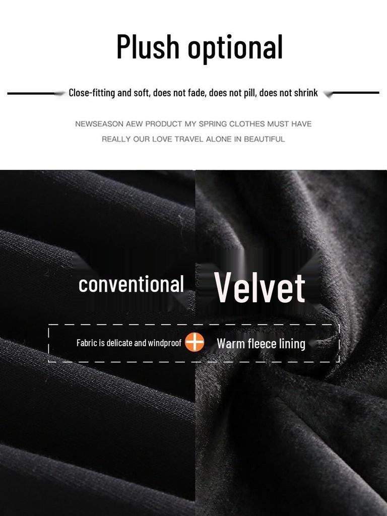 Men's American Velvet-Lined Wide-Leg Heavyweight Sweatpants for Autumn/Winter