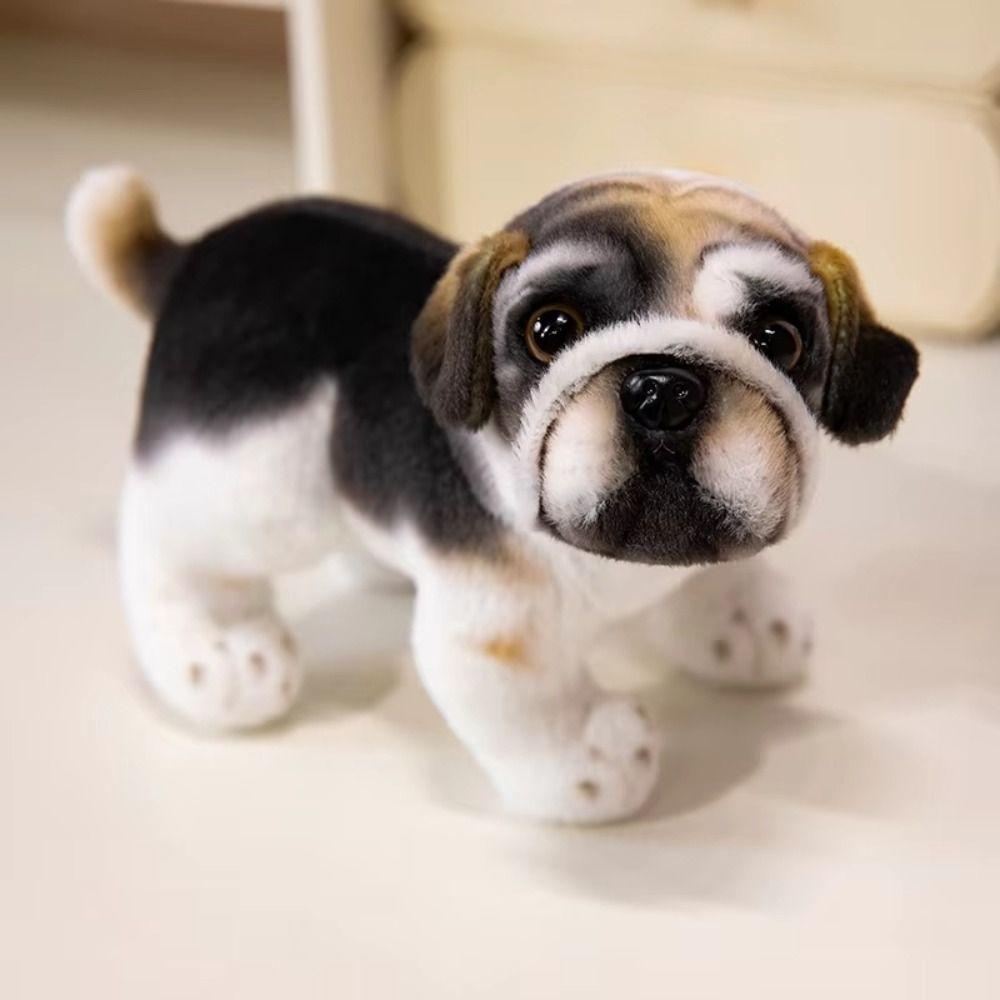Cute Pet Dog Stuffed Doll Simulation Stand Baggle Dog Toy French Bulldog Plush Stuffed Animal