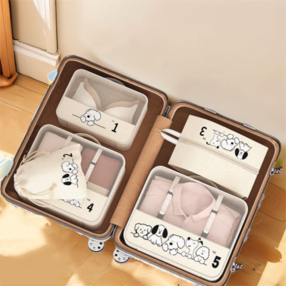 5Pcs/Set Dustproof Suitcase Packing Bag Large Capacity Clothes Underwear Storage Bag  Travel