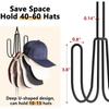 Sturdy Foldable Metal Hat Hanger 4 Hooks Space-Saving Baseball Cap Organizer Multipurpose Vertical Hanging Hat Rack Bedroom
