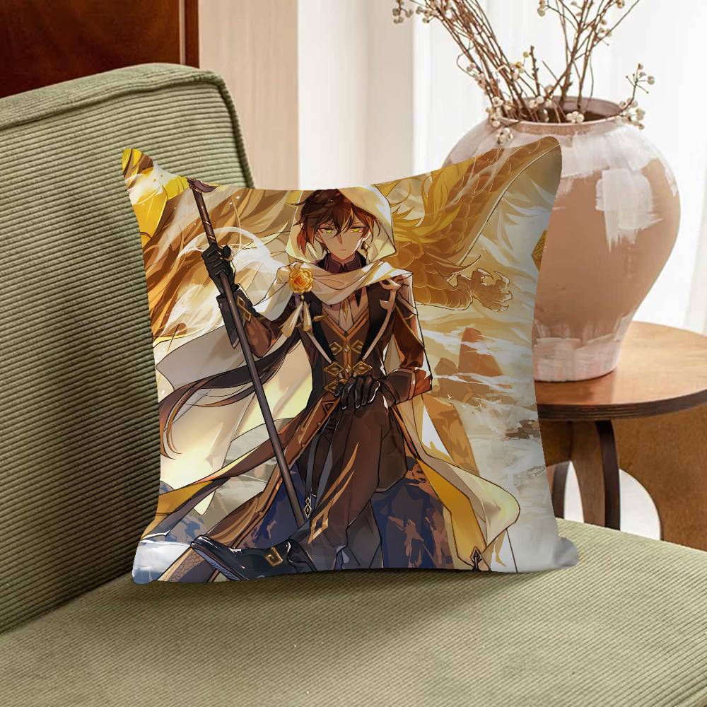 Zhongli Tecknad Kuddfodral Bil Prydnadskuddfodral För Soffa Bil Julklapp 40x40cm 45x45cm