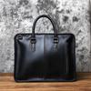 NZPJ Men's Briefcase Leather Handbag Retro Top Layer Cowhide Laptop Bag Crazy Horse Leather Shoulder Messenger Bag Luxury Bag